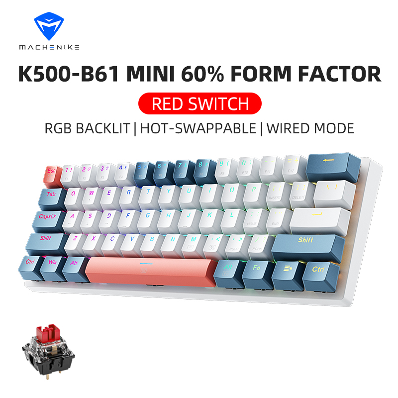 Gaming Keyboard E Yooso - K500-B61achenike Mini Keybaord Mecânico 60% Fator