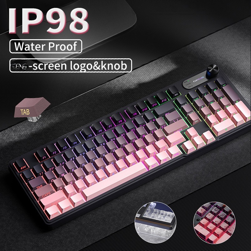 Gaming Keyboard Ip98 - Teclado de membrana para jogos RGB
