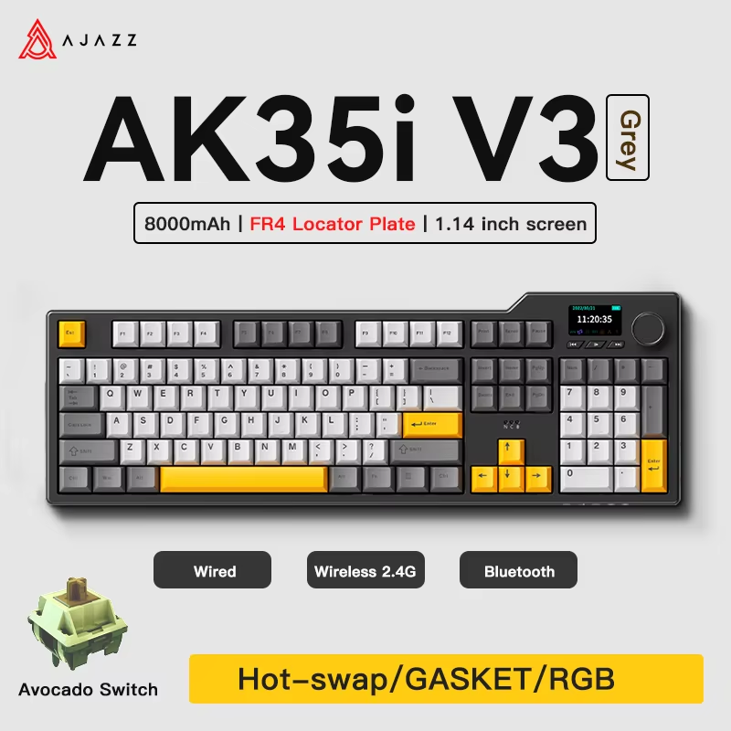 Teclado Gamer Ajazz AK35I V3/V - Gaming Keyboard Hot Swappable avaliação e preço
