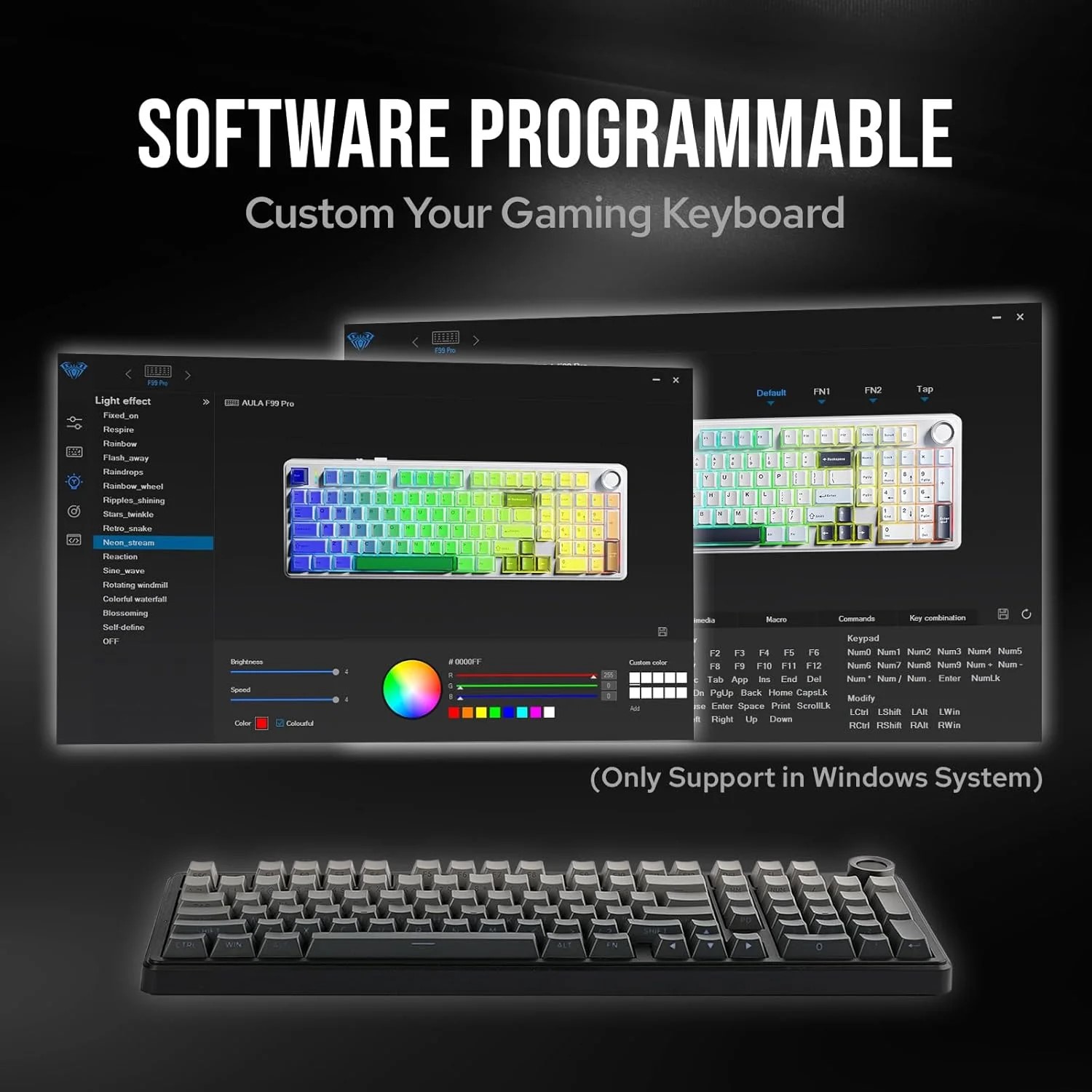 Teclado Mecânico Gamer AULA F9 - Gaming Keyboard Hot Swappable avaliação e preço