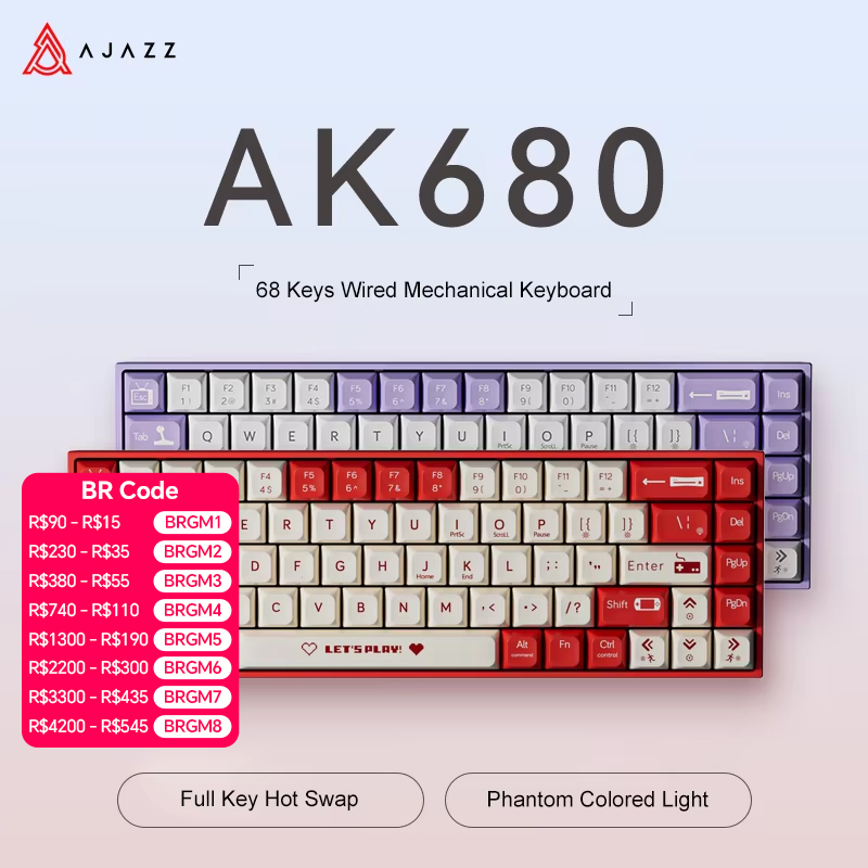 Teclado Mecânico Gamer AJAZZ A - Gaming Keyboard Hot Swappable avaliação e preço