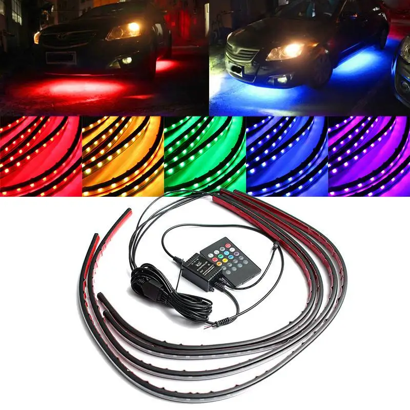 4x impermeável rgb 5050 smd ti - Rgb Underglow Strip avaliação e preço