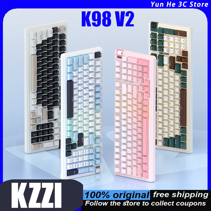 Teclado Mecânico KZZI K98 V2 c - Gaming Keyboard Hot Swappable avaliação e preço