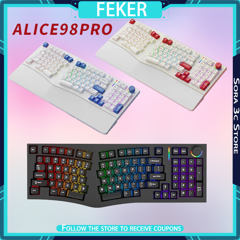 FEKER Alice98pro Teclado Mecân - Gaming Keyboard Hot Swappable avaliação e preço